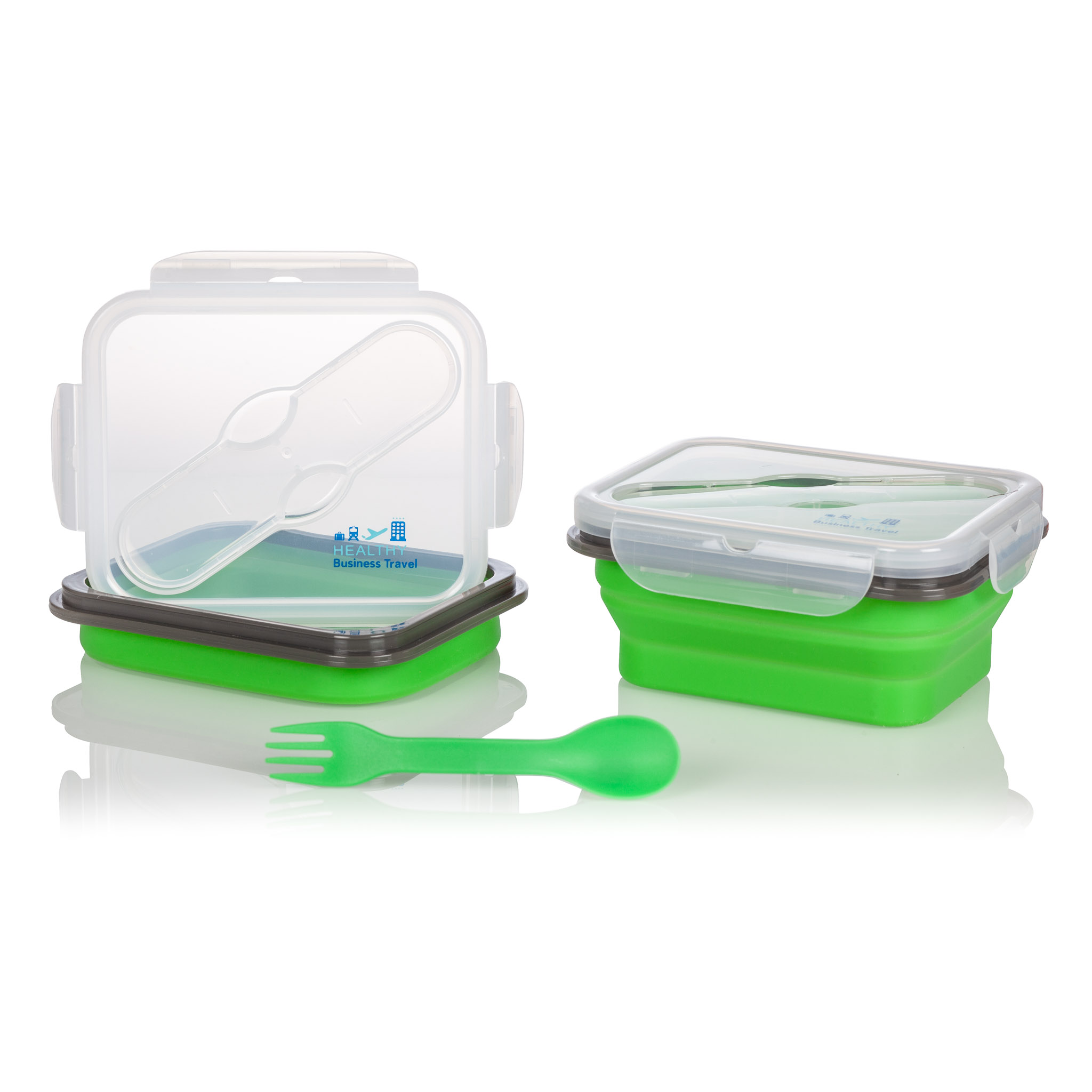 Collapsible travel food containers - Green